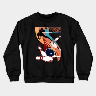 Bowling Ninja - Funny Ninja Crewneck Sweatshirt